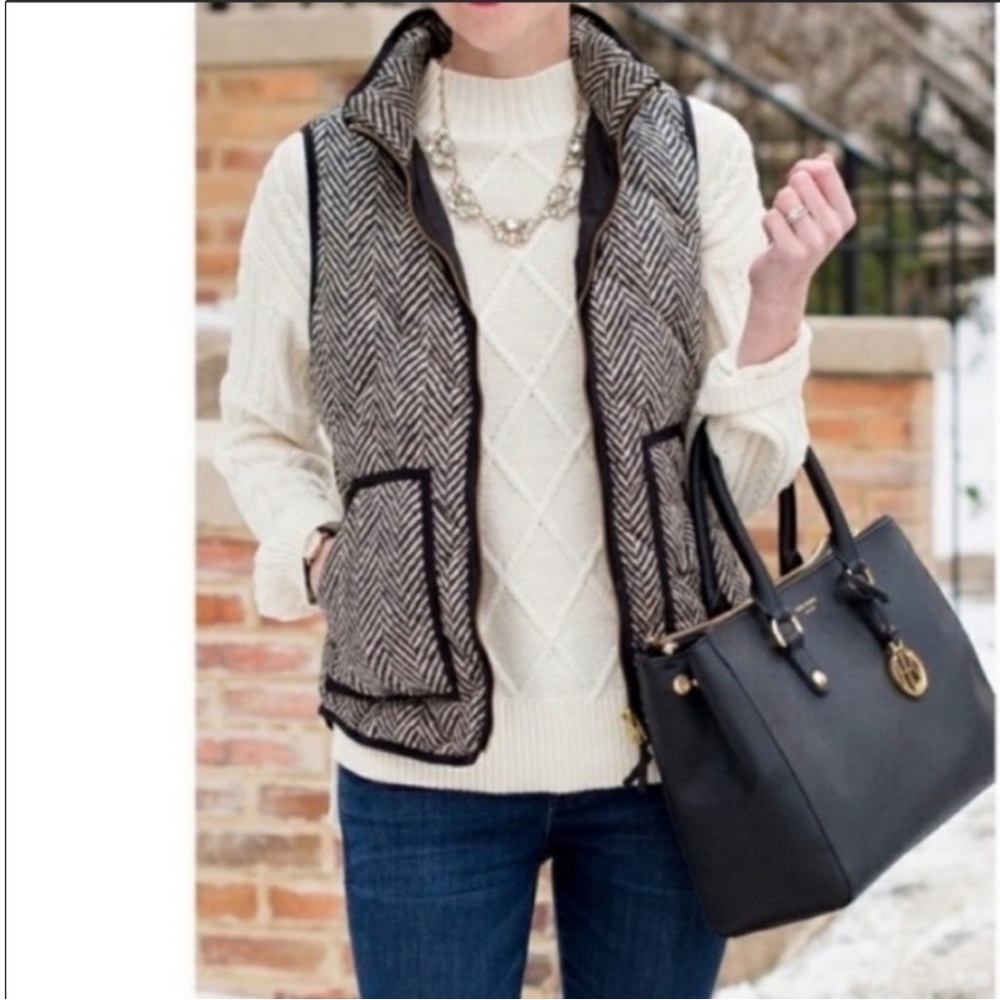 J Crew Quilted Zip Up Vest With Pockets Black Lightweight Women's  Size XXS - Picture 10 of 10